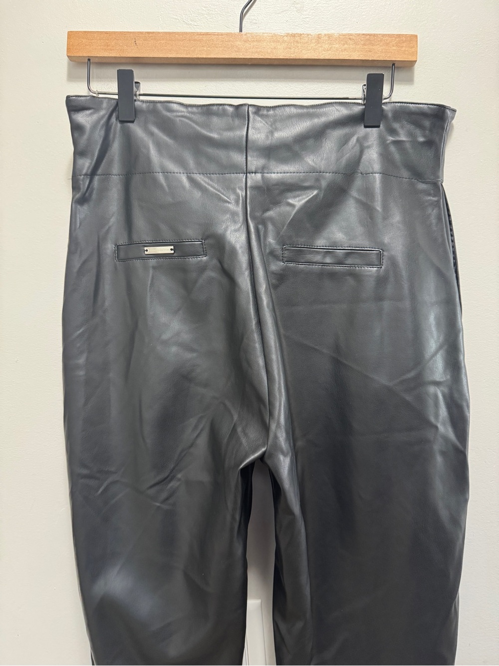Manière De Voir Rope Tie Black Faux Leather Trousers Size 8 NWT Brand New - Picture 8 of 14